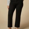 Abbigliamento Marina Rinaldi | Pantaloni Svasati In Misto Cotone Nero