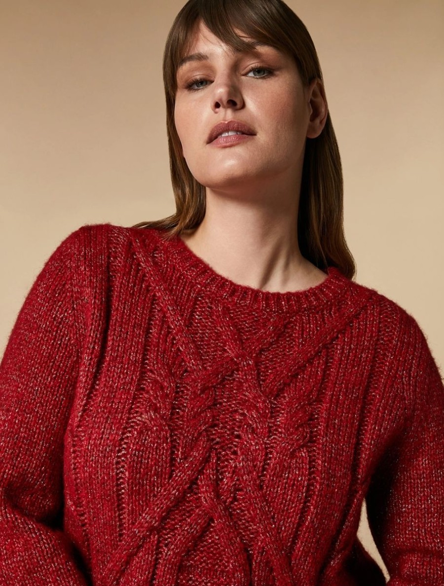 Abbigliamento Marina Rinaldi | Maglia In Lana E Alpaca Rosso