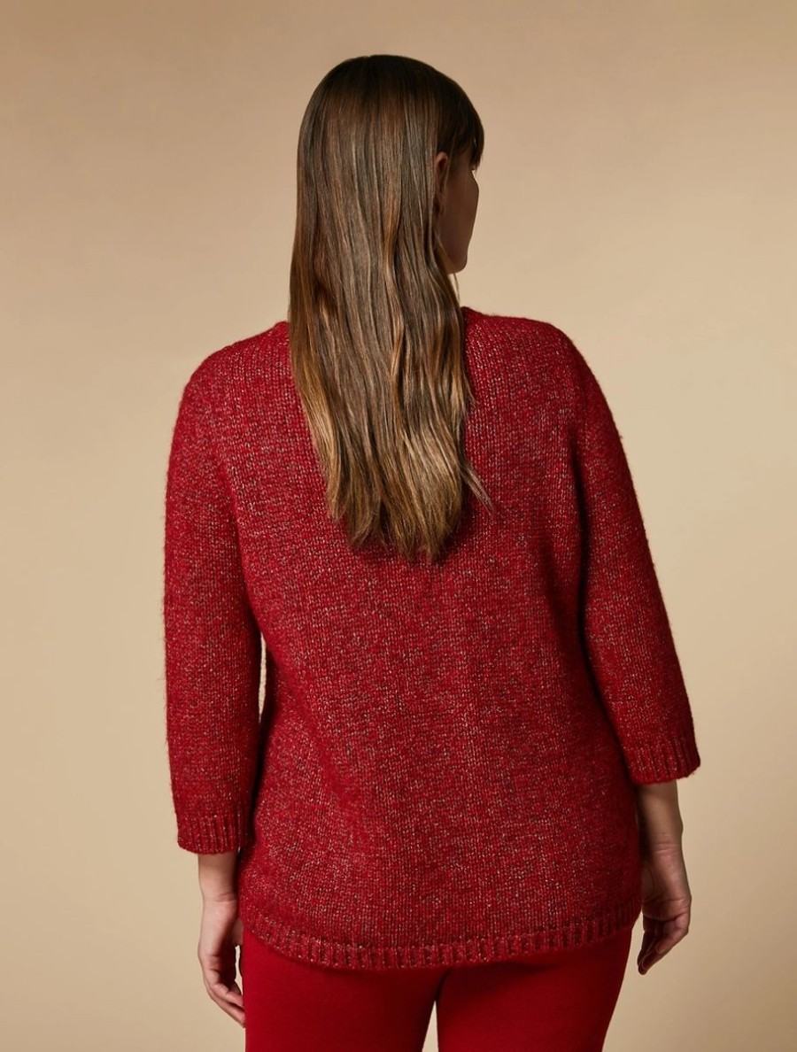 Abbigliamento Marina Rinaldi | Maglia In Lana E Alpaca Rosso